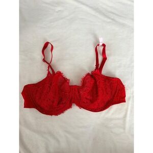 Victoria's Secret Dream Angels Red Lace Unlined Underwire Bra 40C 385074-QD4